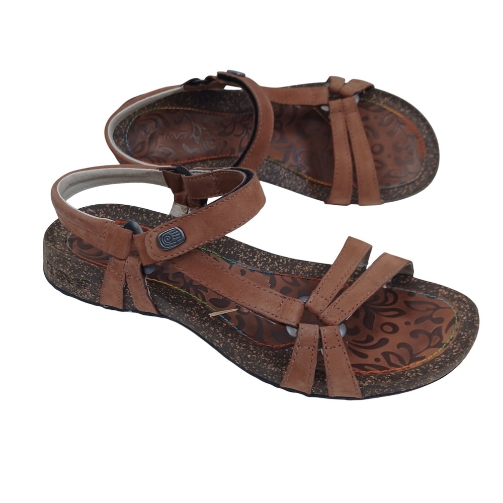 Teva Ventura Cork 2 Womens US 9 Cocoa Brown Leather Strappy Sandals 6510